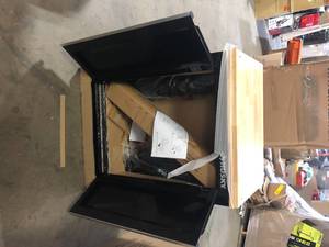 Husky 6-Piece Ready-to-Assemble Steel Garage Workstation in Black (53 in. W x 69.5 in. H x 19.5 in. D)    Customer Returns See Pictures