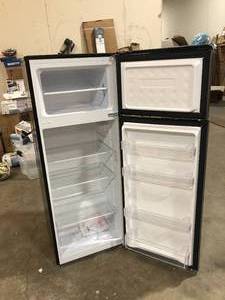 Magic Chef 7.3 cu. ft. 2-Door Mini Fridge in Platinum Steel with Freezer  Slight Damage on Top Back Corner Customer Returns See Pictures