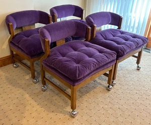 lot 9 image: Fabulous Vintage Mirrored Table with 4 Flair by Bernhardt Chairs