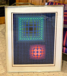lot 11 image: Tamafa Limited Edition Framed Serigraph by Victor Vasarely