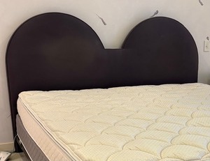 lot 201 image: King Size Bed with Upholstered Headboard
