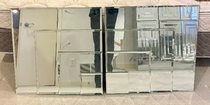 lot 217 image: Two Part Stacked Decorative Wall Mirror