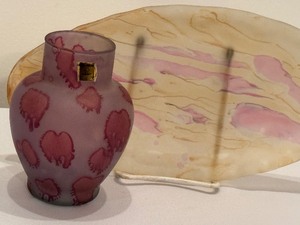 lot 235 image: Vintage Watercolor Design Tray and Vase
