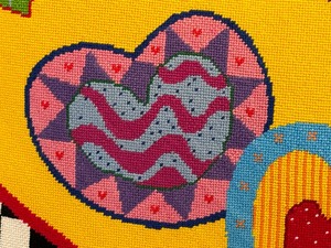 lot 92 image: Vintage Embroidered Decorative Throw Pillow