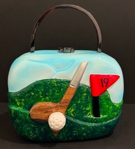 lot 80 image: Timmy Woods 19th Hole Golf Purse Acacia Wood