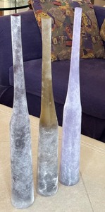 lot 272 image: Three Frosted Decorative Glass Bottles