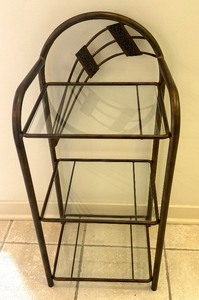 lot 260 image: Decorative Petite Glass and Metal Shelf