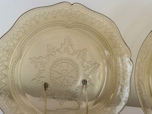 lot 254 image: Three Yellow Depression Glass Platters