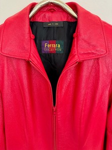 lot 82A image: Ladies Red Leather Jacket by Ferrara Collection