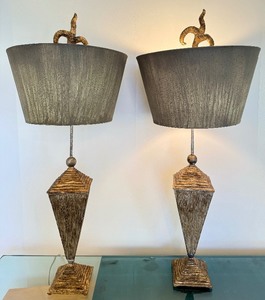 lot 30 image: Pair of Unique Stylish Table Lamps