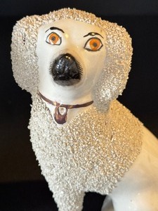 lot 28 image: Pair of Vintage Porcelain Staffordshire Dog Figurines