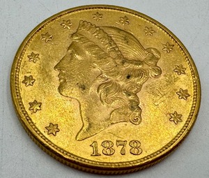 lot 10A image: 1878 $20 Gold Liberty Coin