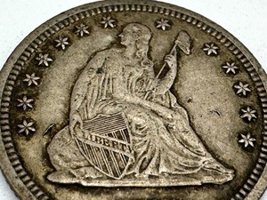 lot 281 image: 1877-CC United States Seated Liberty Quarter