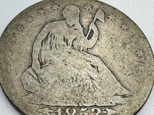 lot 38A image: 1853- O United States Seated Liberty Half Dollar Coin