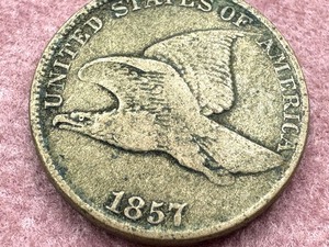 lot 308 image: 1857 Flying Eagle United States One Cent Coin