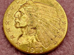 lot 16AA image: 1915 United States $2.50 Gold Quarter Eagle Coin