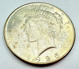 lot 19A image: 1925 United States Peace Dollar Coin