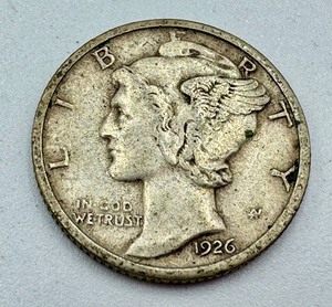 lot 288 image: United States 1914 Liberty Head Dime and United States 1926 Mercury Dime