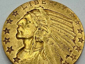 lot 7B image: 1909-D United States Five Dollar Indian Head Half Eagle Gold Coin
