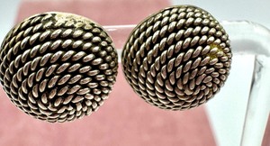 lot 191 image: Pair of Sterling Silver Textured Round Earrings