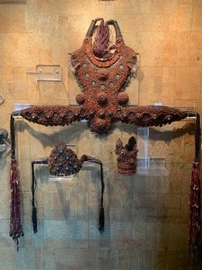 lot 27 image: Amazing Antique Moroccan Coral Silver & Leather Outfit