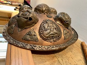 lot 49 image: Early Antique 19th Century Nepalese Copper Shield