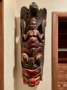 lot 57 image: Exceptional Old Sri Lanka Thota Yaka Devil Dance Mask