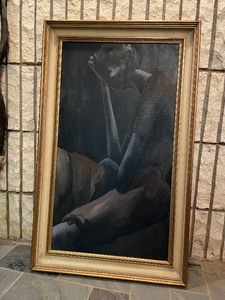 lot 60 image: Framed Mid Century Oil on Canvas Painting of a Seated Gentleman