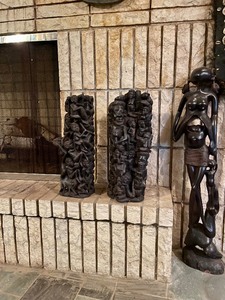 lot 61 image: Excellent & Heavily Carved Makonde Family Tree Sculptures