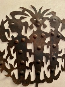 lot 103 image: Vintage Haitian Folk Art Steel Wall Sculpture by Adrien Louis