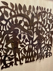 lot 101 image: Vintage Haitian Folk Art Steel Wall Sculpture by Damien Paul