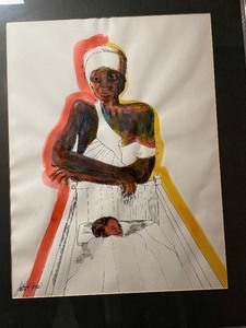 lot 104 image: Original Watercolor & Ink Painting by Luther Jones