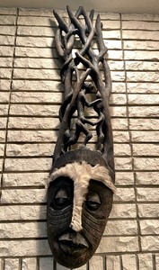 lot 110 image: LARGE & Impressive Carved Tribal Initiation Spirit Mask