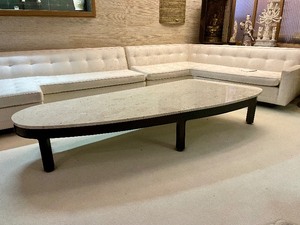 lot 136 image: LARGE & Beautiful Italian Marble Top Coffee Table