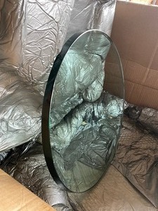lot 127 image: HEAVY Thick Beveled Convex Glass Centerpiece BowlPlatter - Guenther Luna Glass
