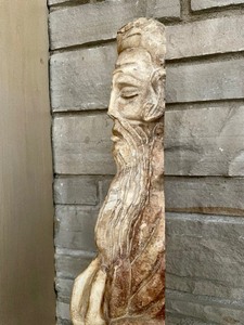 lot 141 image: Very Early Oriental Carved Marble Figural Sculpture