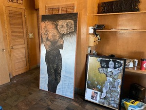 lot 88 image: LARGE Original Oil on Canvas Painting by Kashmiri Khosa - Uncertainty