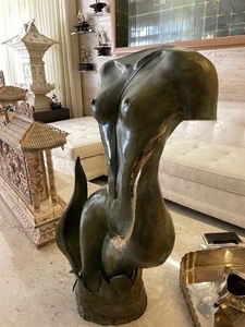 lot 48 image: Stunning Large 26 Figural Bronze Nude Sculpture EVE by Ken Borchardt