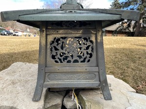 lot 149 image: Matching Pair of Vintage Japanese Cast Bronze Lanterns