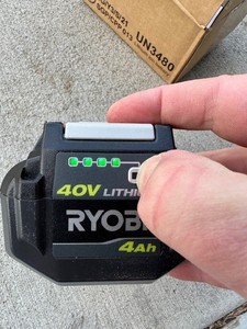 lot 41 image: Ryobi 40 volt battery