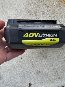 lot 40 image: Ryobi 40 volt battery