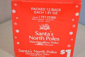 Case of Santas North Poles Marshmallow Poles 12 Packs per Case