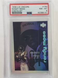 Randy Moss Rookie 1998 Upper Deck Encore Checklist No. 150 PSA Graded 8 NM-MT