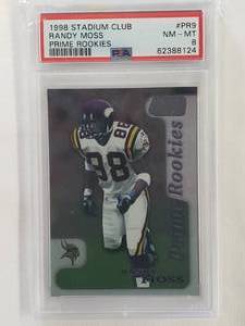 Randy Moss Rookie 1998 Stadium Club Prime Rookies No. PR9 PSA Graded 8 NM-MT