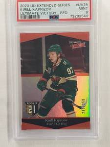 Kirill Kaprizov 2020 Upper Deck Extended Series Ultimate Victory Red No. UV35 PSA Graded 9 Mint