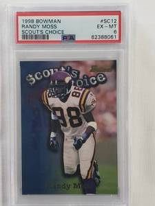 Randy Moss Rookie 1998 Bowman Scouts Choice SC12 PSA Graded 6 EX-MT
