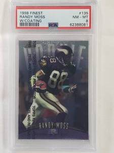 Randy Moss Rookie Topps Finest wCoating No. 135 PSA Graded 8 NM-MT
