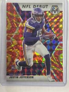 Justin Jefferson Rookie 2020 Panini Mosaic Reactive Orange Prizm No. 270