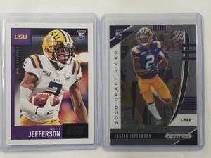 Lot of 2 Justin Jefferson Rookie Panini Draft Picks LSU No. 126, Panini Score LSU No. 430