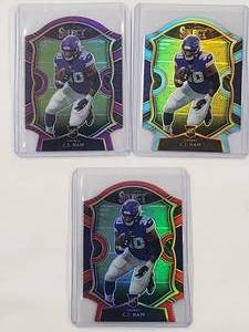 Lot of 3 C.J. Ham 2020 Panini Select Concourse No. 37 - Red, Purple, Blue